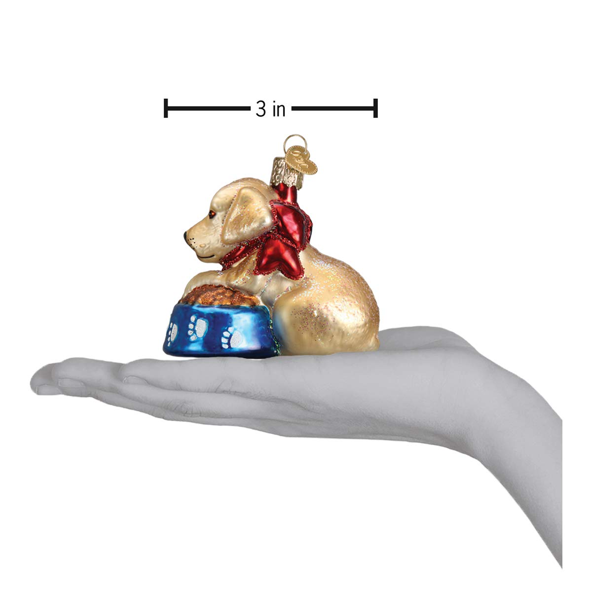 Old World Christmas Ornaments: Labrador Pup Glass Blown Ornaments for Christmas Tree (12458)