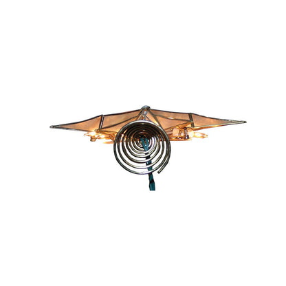 Kurt S. Adler Kurt Adler 10-Light 12-Point Capiz Star and Center Gem Treetop, 10.24in, Gold, White