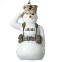 Kurt Adler MC2132 United States Marine Corps Saluting Snowman USMC Christmas Ornament Mc2132 New