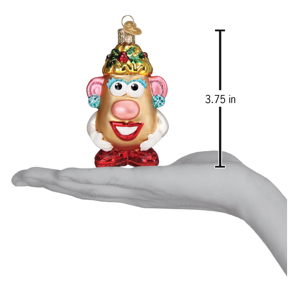 Old World Christmas Mrs. Potato Head Glass Blown Ornament for Christmas Tree, Handcrafted Holiday Decoration, Childrens Toy - Toy Story Collection