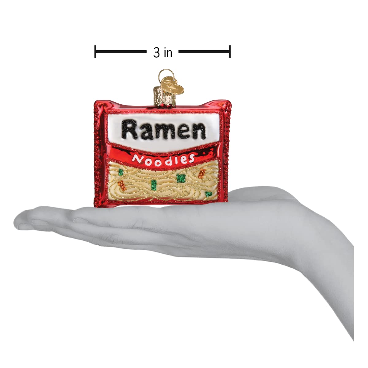 Old World Christmas Ramen Noodles Glass Blown Ornament for Christmas Tree, Handcrafted Holiday Decoration, Food Collection