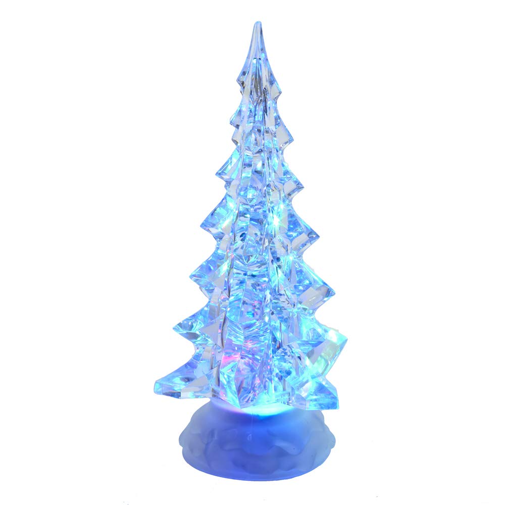 Kurt S. Adler Kurt Adler 10.25-Inch Battery-Operated LED Clear Tree Motion Table Piece, Multi