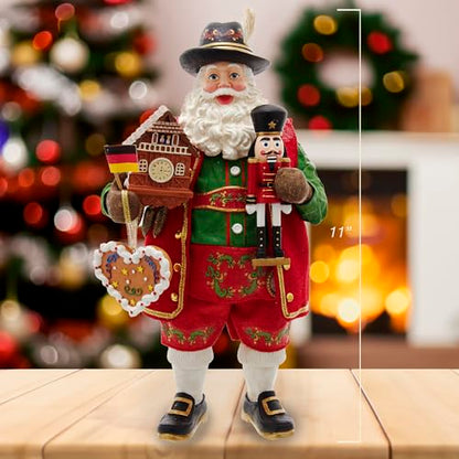 Kurt S. Adler 11-Inch Fabrich‚ Musical German Santa, Multi