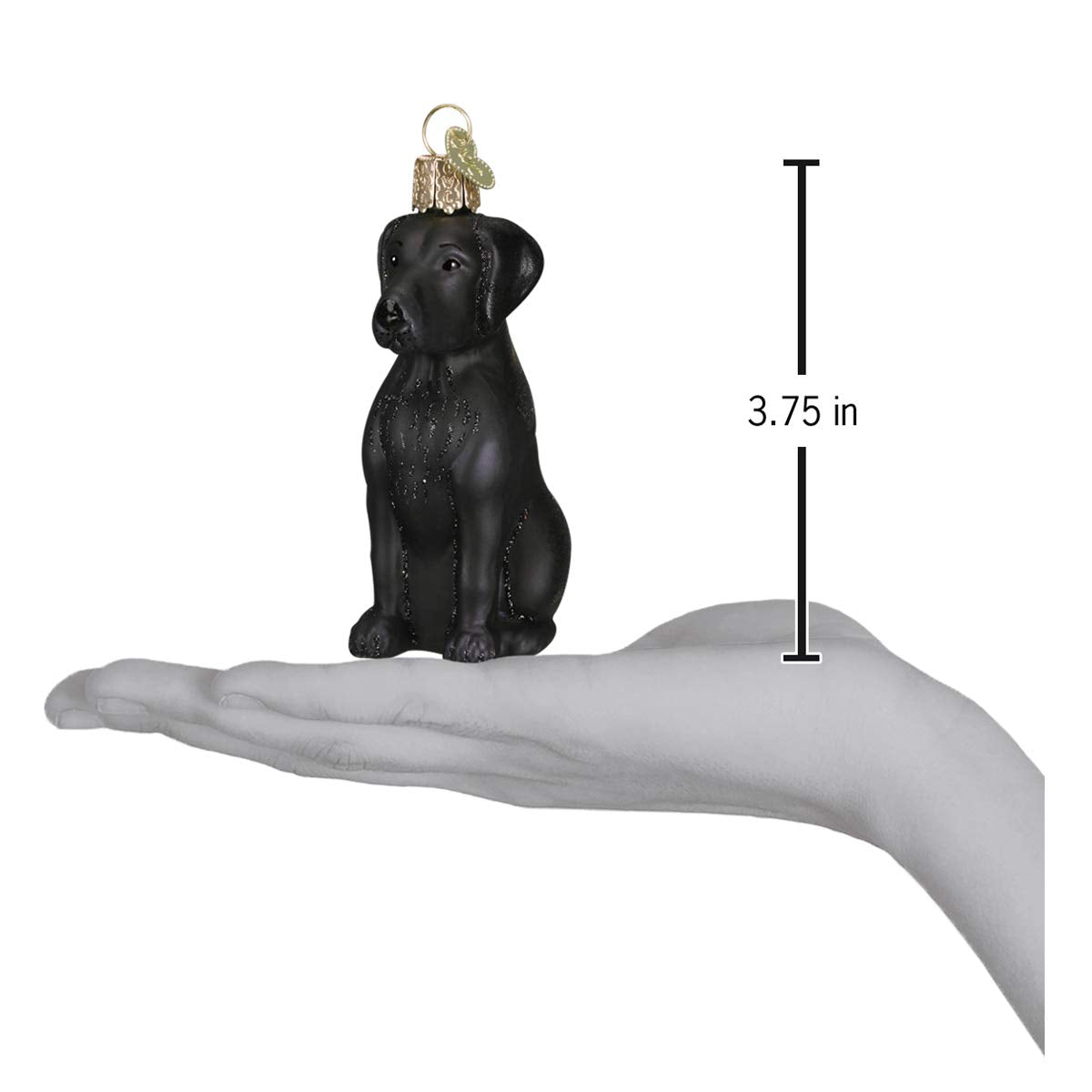 Old World Christmas Black Labrador Dog Collection Glass Blown Ornaments for Christmas Tree 3.75 x 1.5