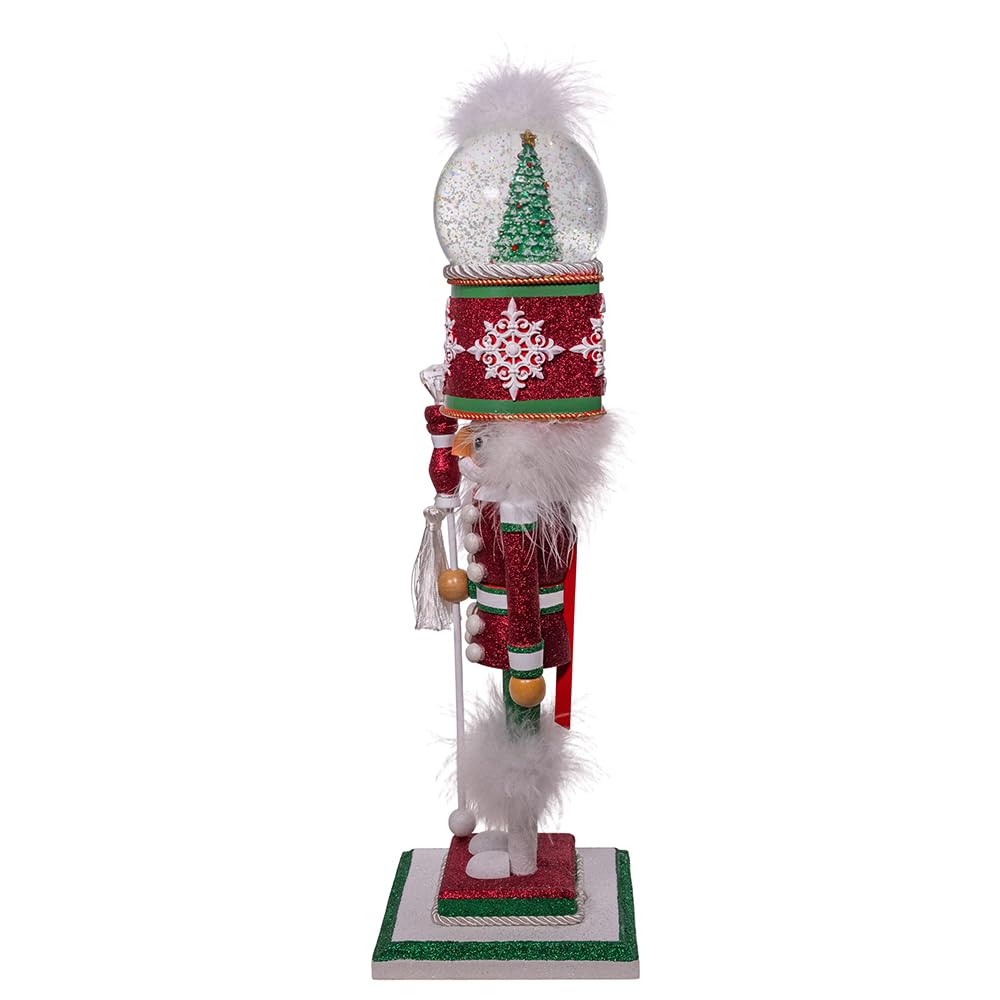 Kurt Adler Hollywood Nutcracker Collection, Battery Operated Deck The Halls Musical Water Globe Hat, 21in