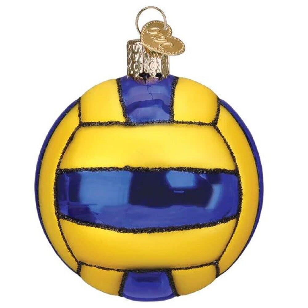 Old World Christmas Water Polo Ball Glass Blown Ornament for Christmas Tree, Handcrafted Holiday Decoration, Sport Collection
