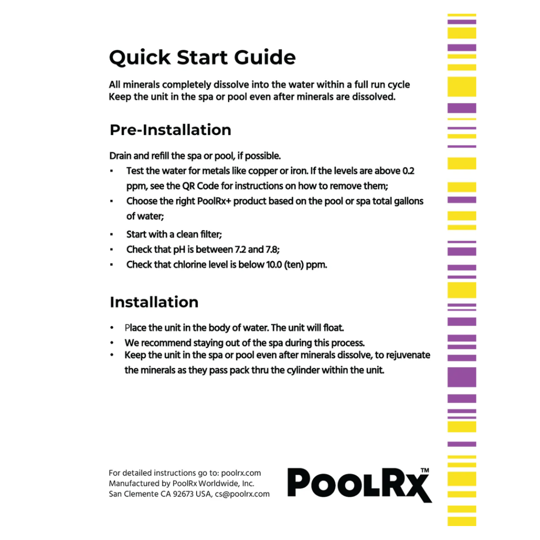 PoolRx | Yellow & White Spa Unit | 100-400 Gallons | 4 Pack