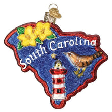 Old World Christmas State of South Carolina Glass Blown Ornament for Christmas Tree, Handcrafted Holiday Decoration, States Collection
