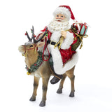 Kurt Adler 11.5-Inch Fabrich‚? Santa on Reindeer