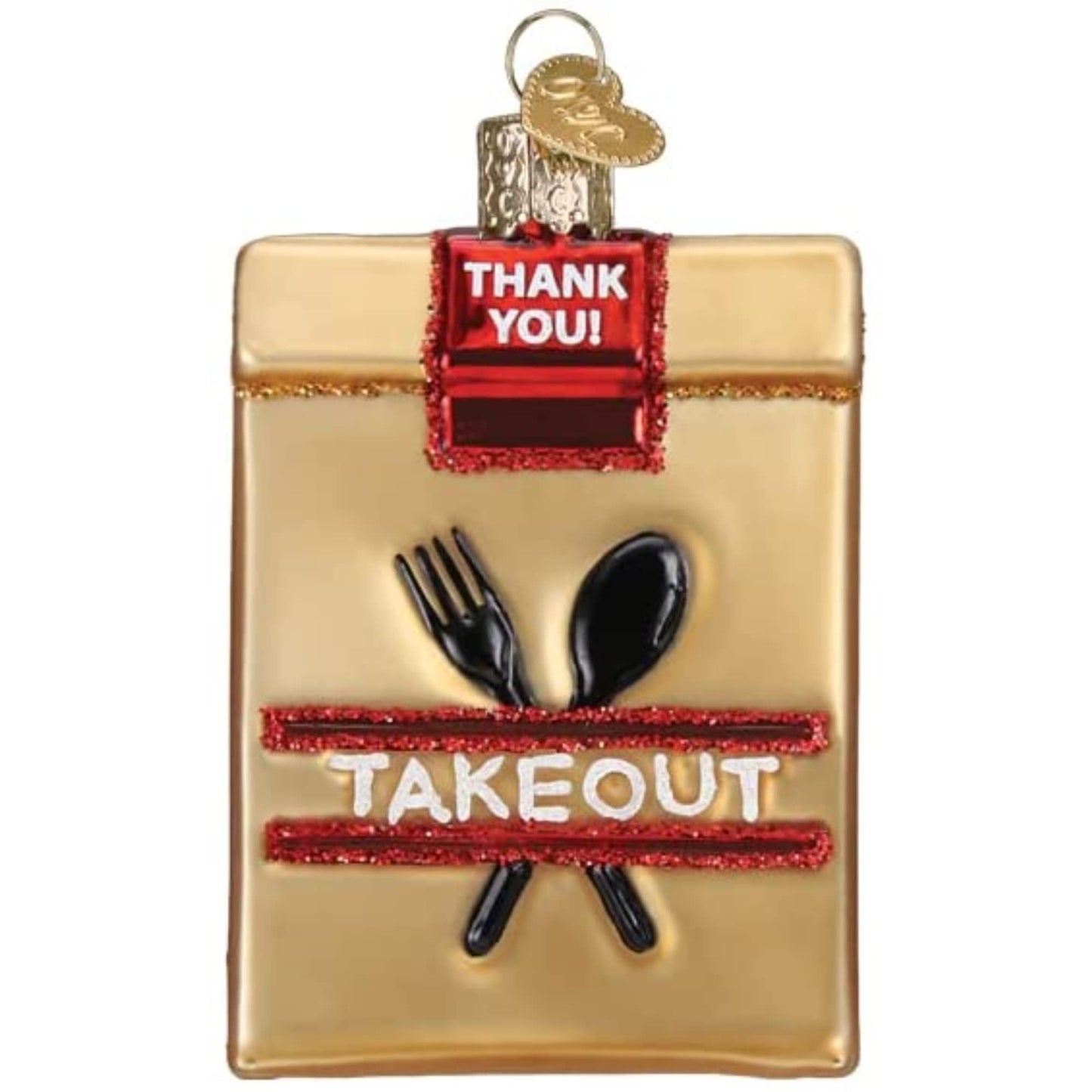 Old World Christmas Takeout Bag Glass Blown Ornament for Christmas Tree