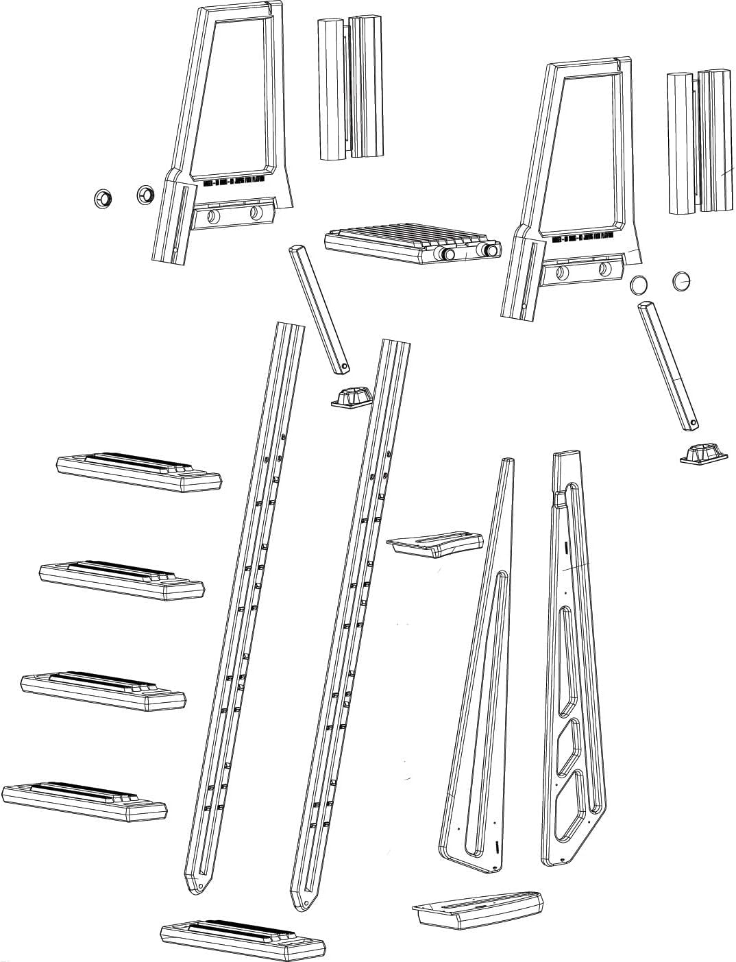 Poolzilla Pool Step Ladder for Above Ground Pools - Deck Mounted Ladder w/Wide Non Skid Platform - for 48’’ to 54’’ in. Above Ground Pools