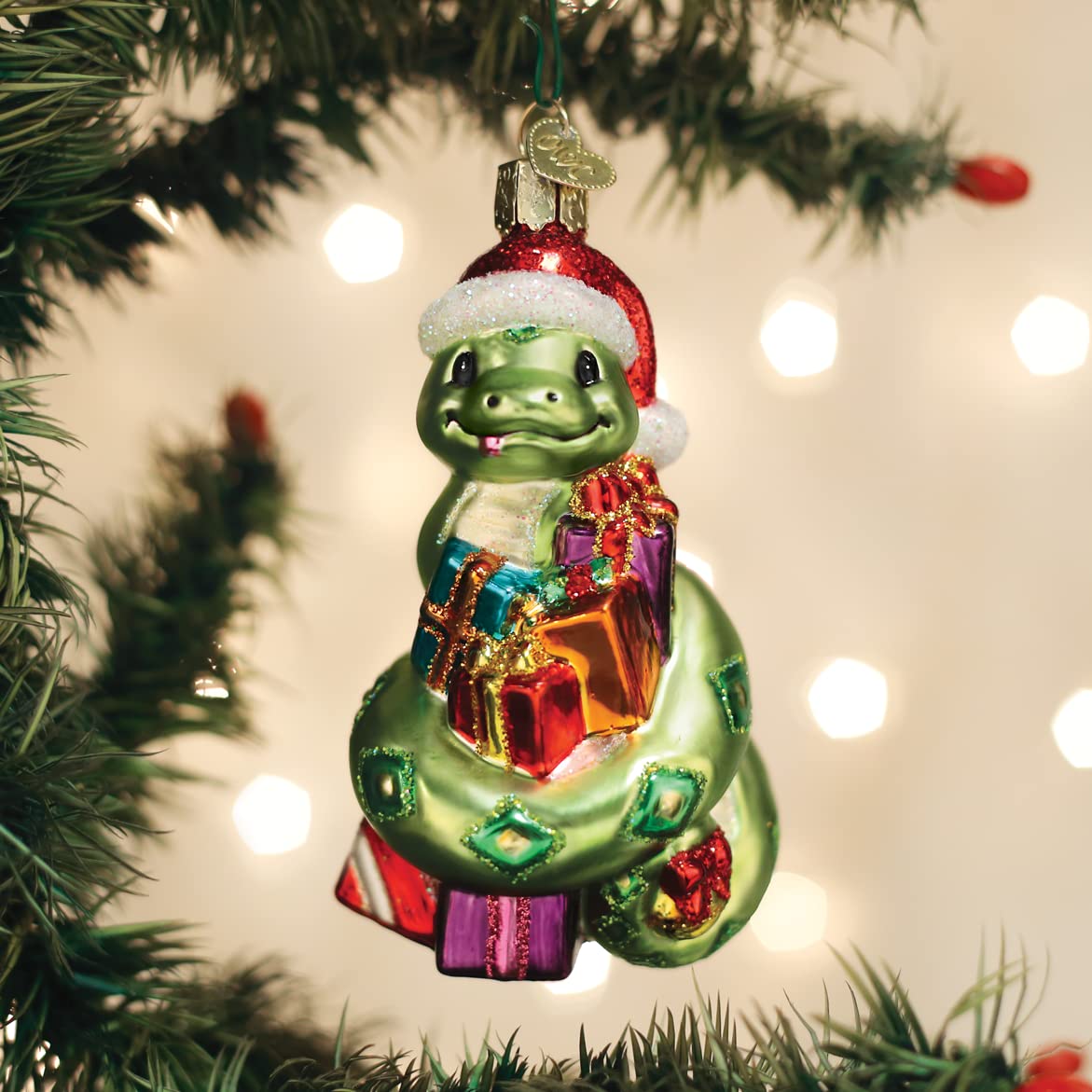 Old World Christmas Santa Snake Glass Blown Ornament for Christmas Tree