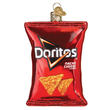 Old World Christmas Doritos Nacho Cheese Chips Glass Blown Ornament for Christmas Tree, Handcrafted Holiday Decoration, Snack Collection