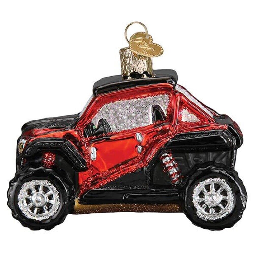Old World Christmas Side-by-Side ATV Glass Blown Ornament for Christmas Tree, Handcrafted Holiday Decoration, Transportation Collection