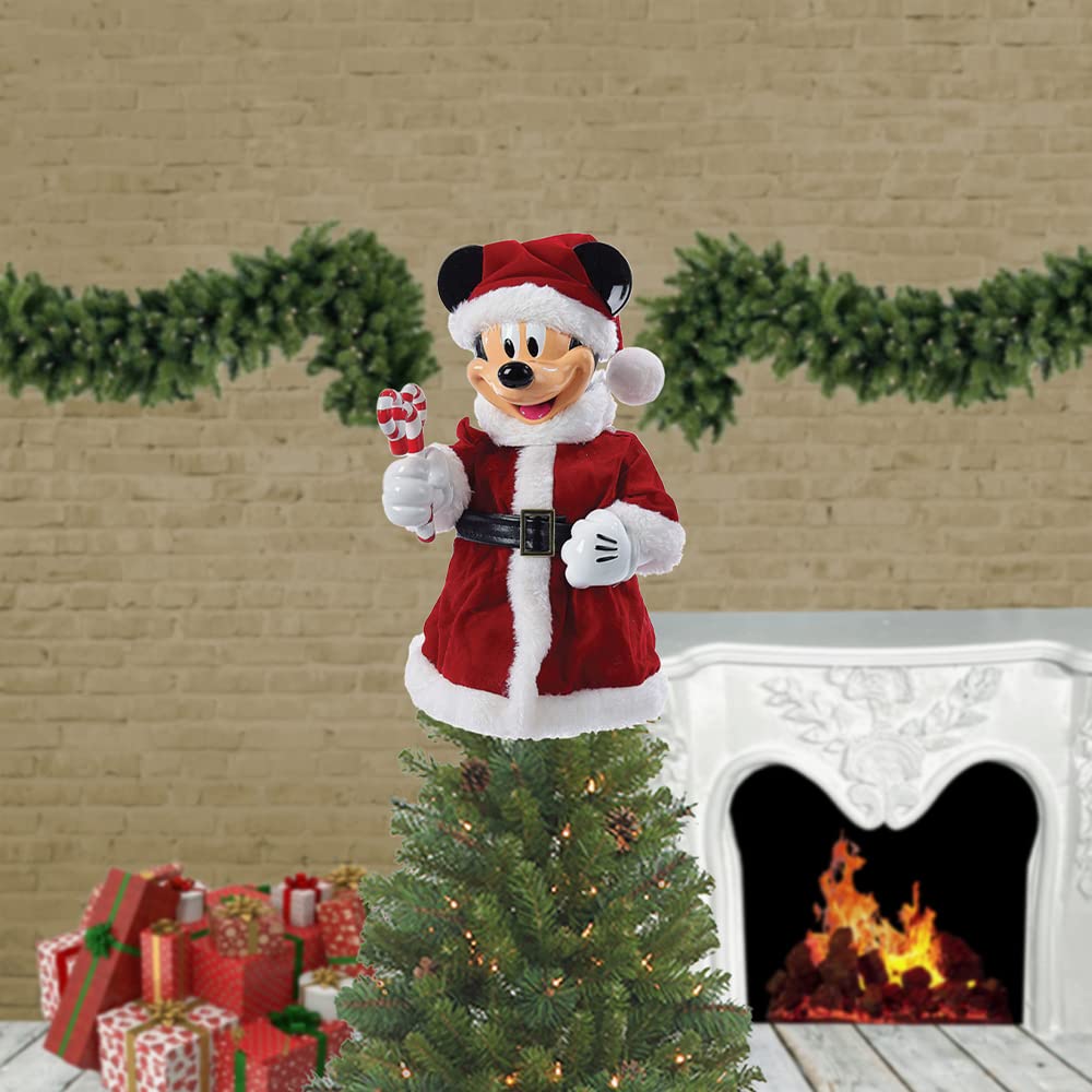 Kurt Adler 10-Inch Mickey Mouse Treetop/Tablepiece with Bendable Arms, Red