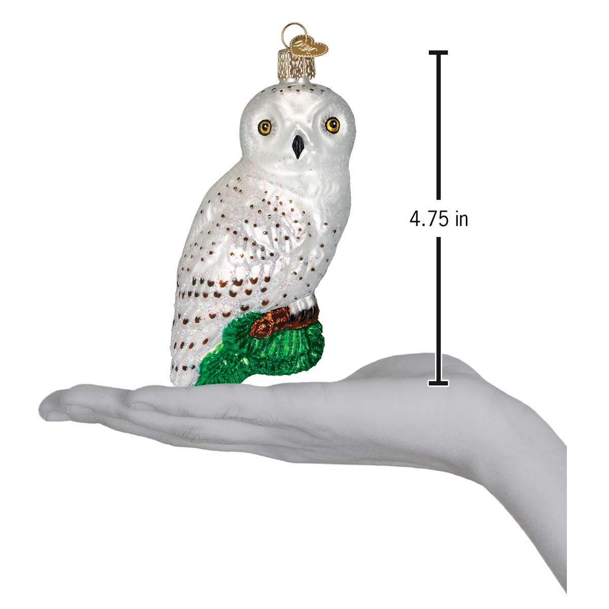 Old World Christmas Ornaments: Great White Owl Glass Blown Ornaments for Christmas Tree (16079)