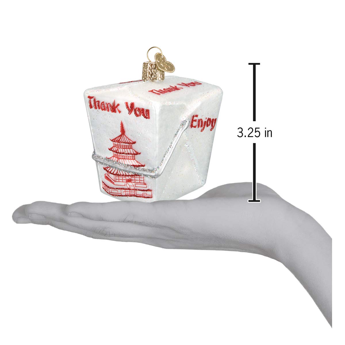 Old World Christmas Various Foods Glass Blown Ornaments for Christmas Tree Chinese Take-Out 2.75 x 2.5 Inches