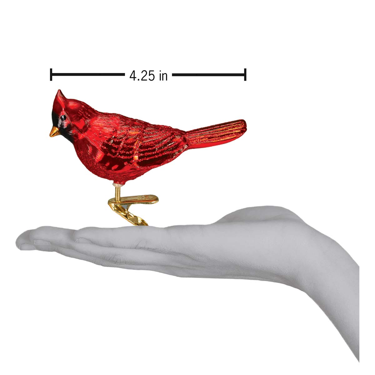 Old World Christmas Ornaments Shiny Red Northern Cardinal Glass Blown Ornaments for Christmas Tree