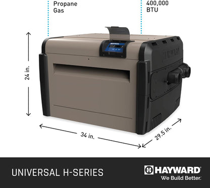 Hayward Universal H-Series, W3H400FDP, Propane Gas Heater, Low NOx | 400,000 BTU