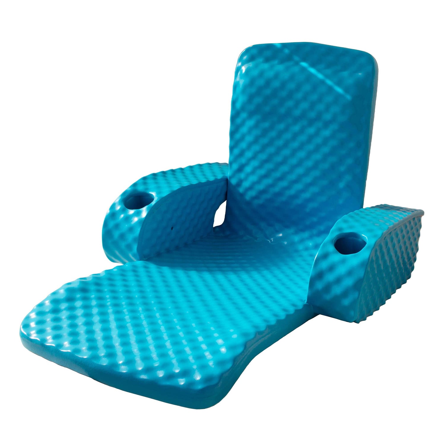 TRC Recreation Folding Baja II Lounger Foam Swimming Pool Float, Portable Floating Lounger with 2 Cup Holders for Beach Essentials, Tropical Teal