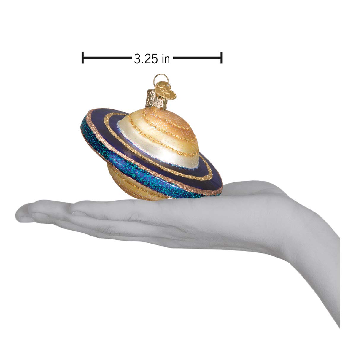 Old World Christmas Saturn Glass Blown Ornament for Christmas Tree, Handcrafted Holiday Decoration, Outer Space Collection
