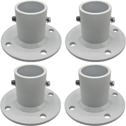 Poolzilla Deck Anchor Flange, High Grade Cast Aluminum in Matte White, Diameter: 1 7/8"