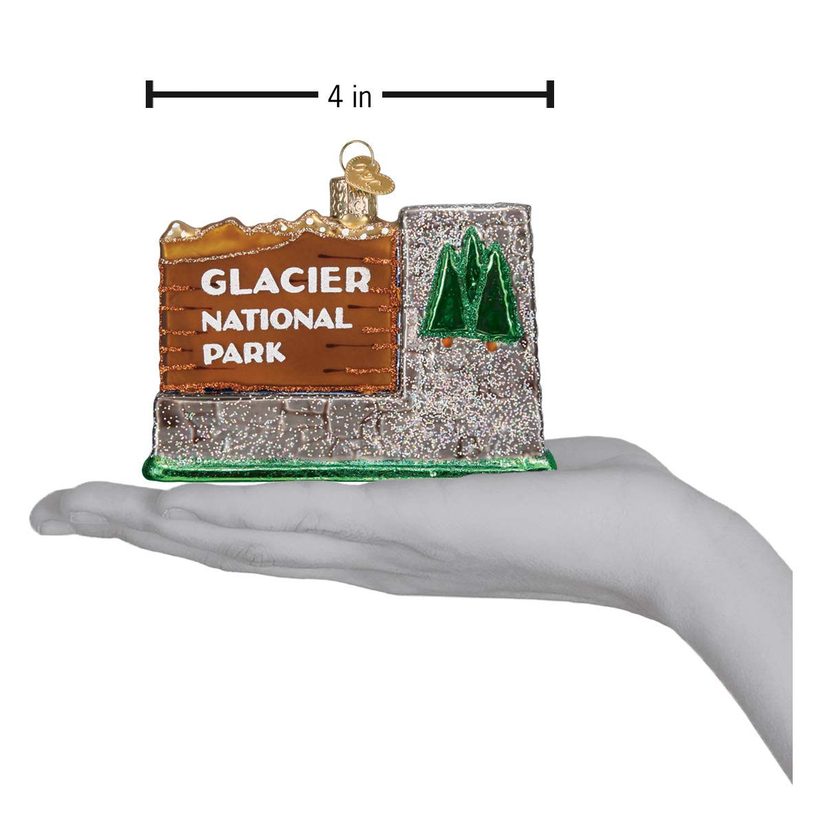 Old World Christmas Ornaments: State Parks Glass Blown Ornaments for Christmas Tree, Glacier National