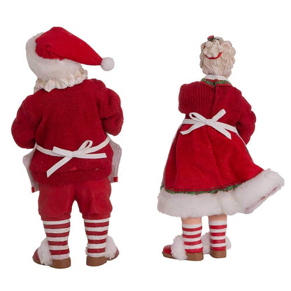 Kurt S. Adler 10.5-Inch Fabriché Mr. and Mrs. Santa, 2-Piece Set