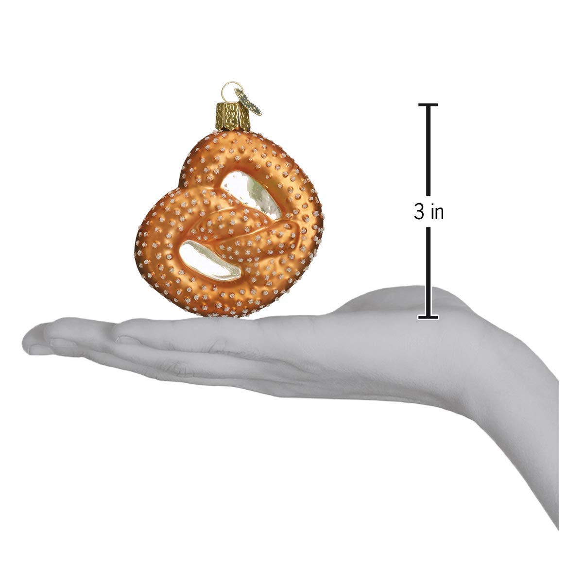Old World Christmas Pretzel Glass Blown Ornament for Christmas Tree, Handcrafted Holiday Decoration, Food Collection
