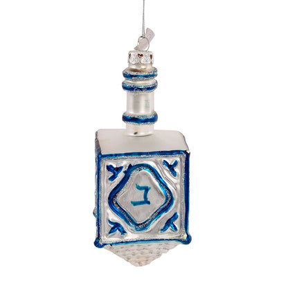 Kurt Adler 4-1/4-Inch Noble Gems Glass Jewish Dreidel Ornament for Hanukkah