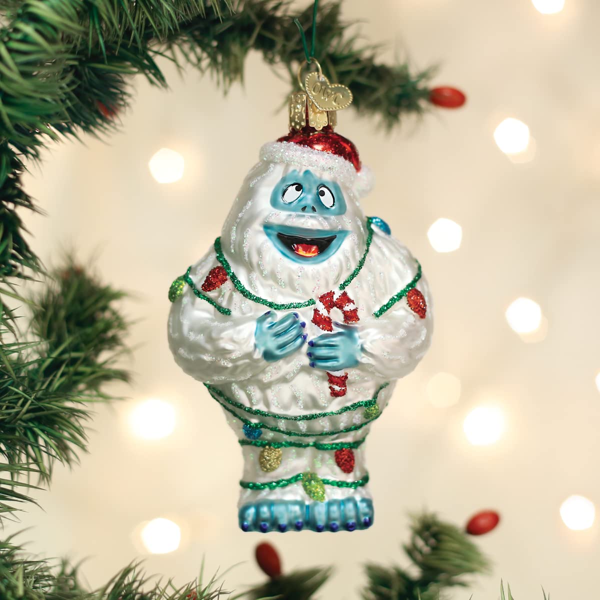 Old World Christmas Bumble (Rudolph The Red-Nosed Reindeer) Glass Blown Ornament for Christmas Tree, Handcrafted Holiday Decoration, Rudolph Collection