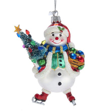 Noble Gems™ Snowman With Christmas Tree Glass Ornament