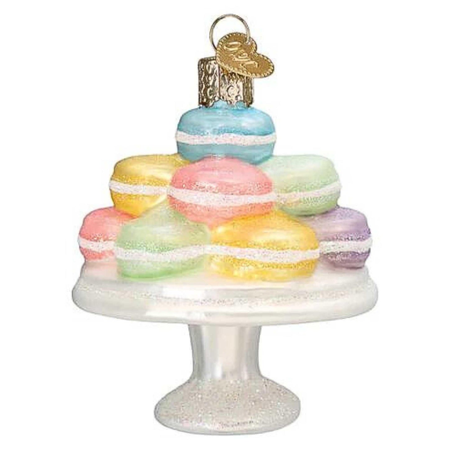 Old World Christmas Fancy Macarons Glass Blown Ornament for Christmas Tree, Handcrafted Holiday Decoration, Dessert - Cookie Collection