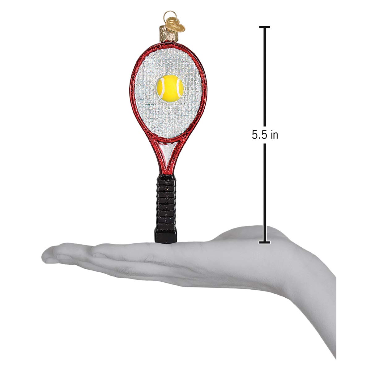 Old World Christmas Ornaments Red Tennis Racquet Glass Blown Ornaments for Christmas Tree