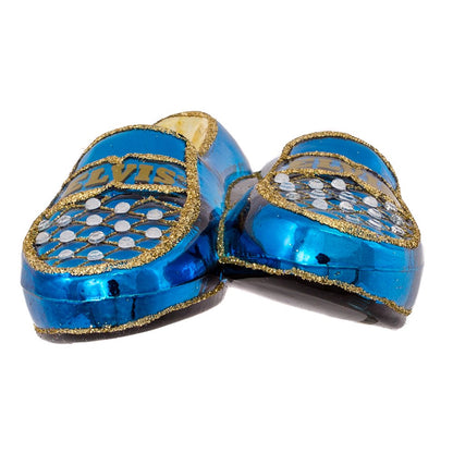 Kurt Adler 5" Elvis Blue Suede Shoes Glass Ornament