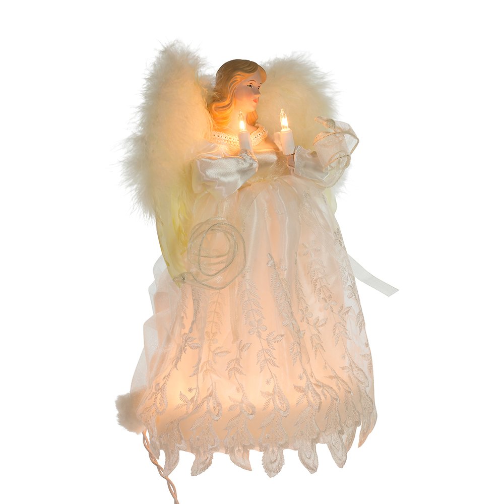 Kurt Adler 10-Light Angel Treetop, 12-Inch, Ivory