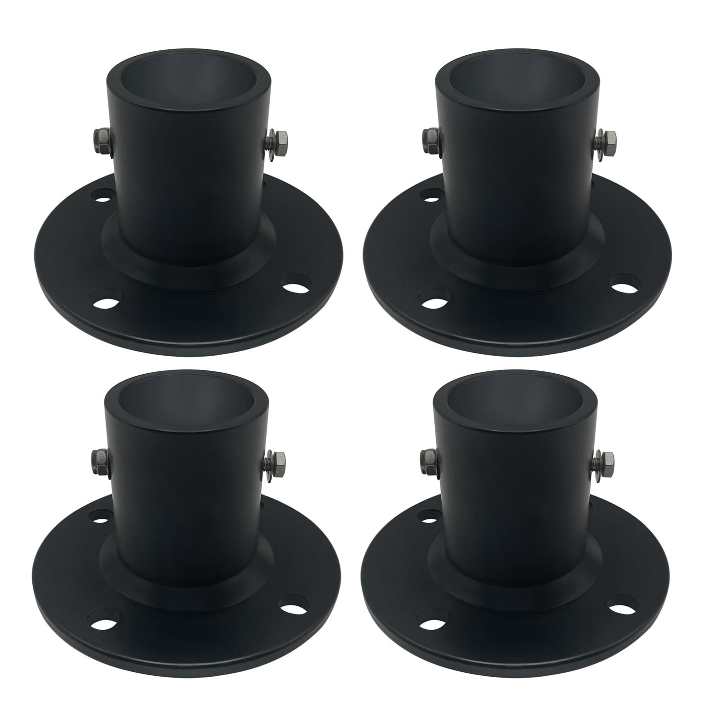 Poolzilla Deck Anchor Flange, High Grade Cast Aluminum in Matte Black, Diameter: 1 7/8"