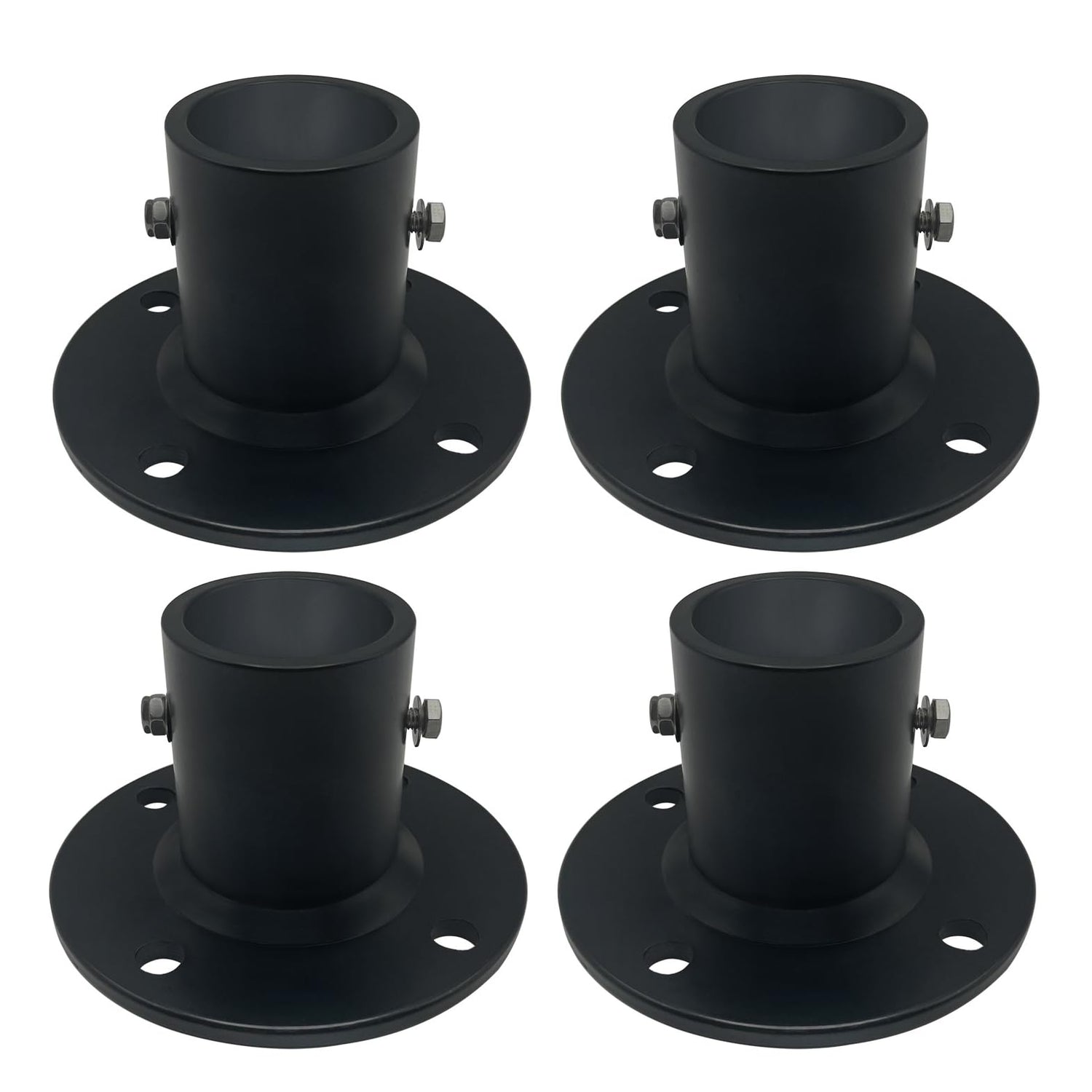 Poolzilla Deck Anchor Flange, High Grade Cast Aluminum in Matte Black, Diameter: 1 7/8