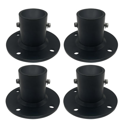 Poolzilla Deck Anchor Flange, High Grade Cast Aluminum in Matte Black, Diameter: 1 7/8"