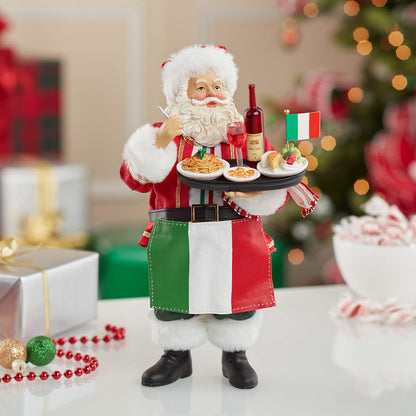 Kurt Adler Musical Fabriche Italian Santa Figurine, 10.5-Inch