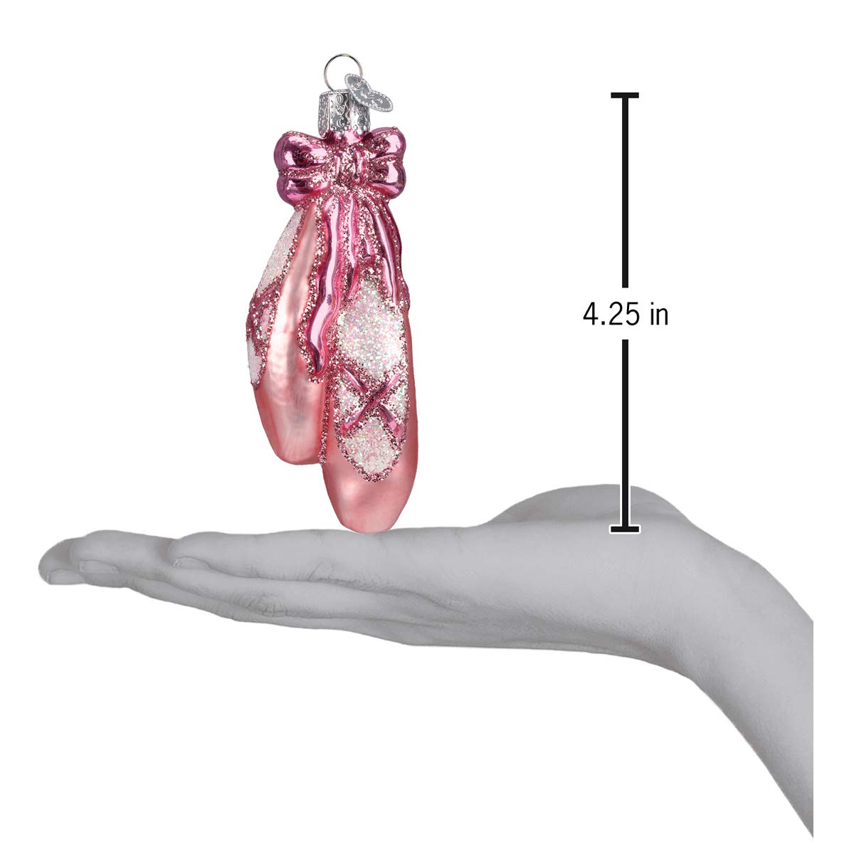 Old World Christmas Ballet Toe Dancing Shoes Glass Blown Ornament for Christmas Tree, Handcrafted Holiday Decoration, Sport Collection