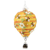 Kurt S. Adler Noble Gems? Glass Ornament (5" Honey Bee Hive Hot Air Balloon Christmas Tree D‚cor NB1565)