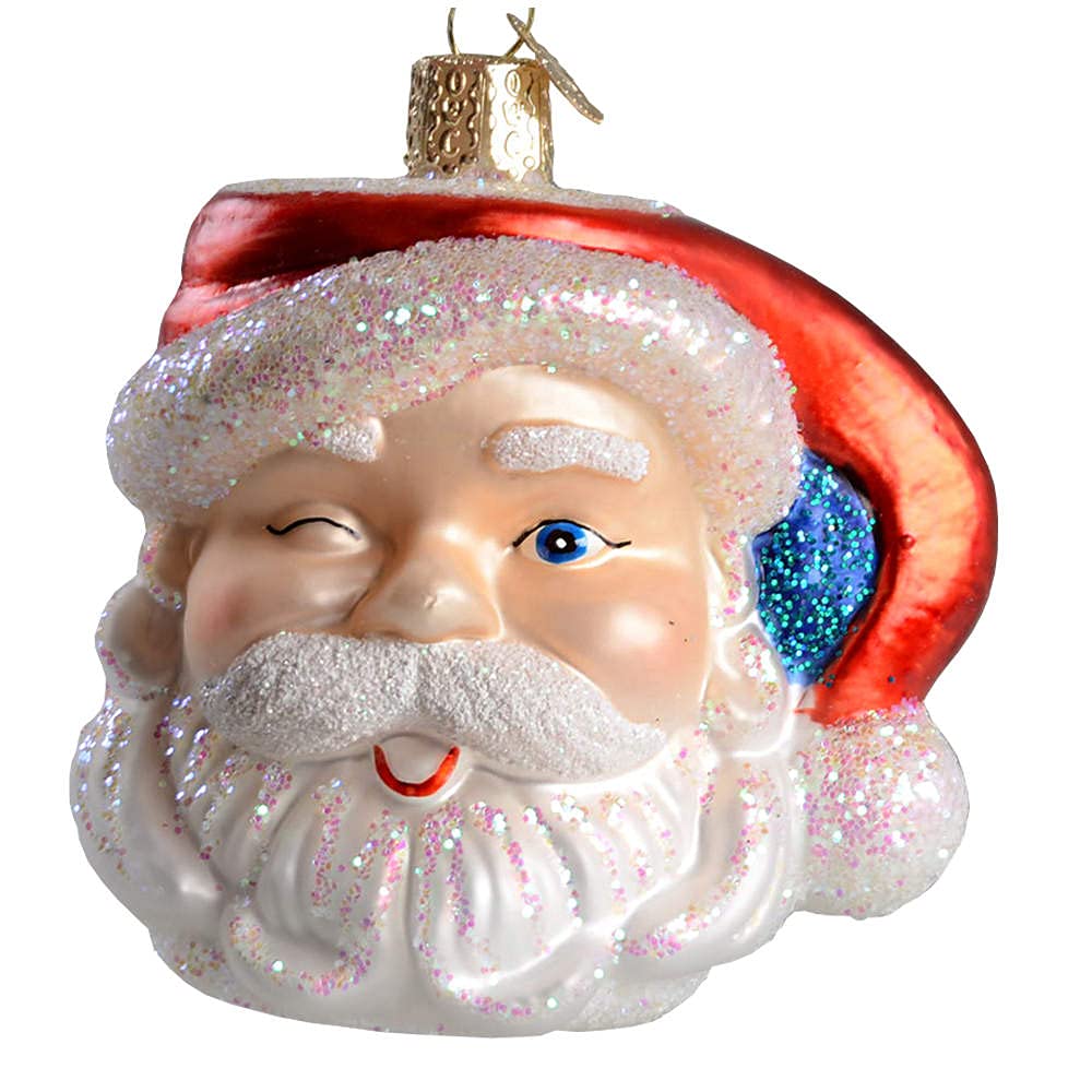 Old World Christmas Santa Mug Glass Blown Ornament for Christmas Tree, Handcrafted Holiday Decoration, Santa Collection