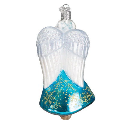 Old World Christmas Glistening Snowflake Angel Glass Blown Ornament for Christmas Tree, Handcrafted Holiday Decoration, Religion Collection