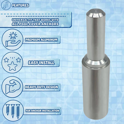 Poolzilla 3.25" Aluminum Tamping Tool for Safety Cover Anchor Installation