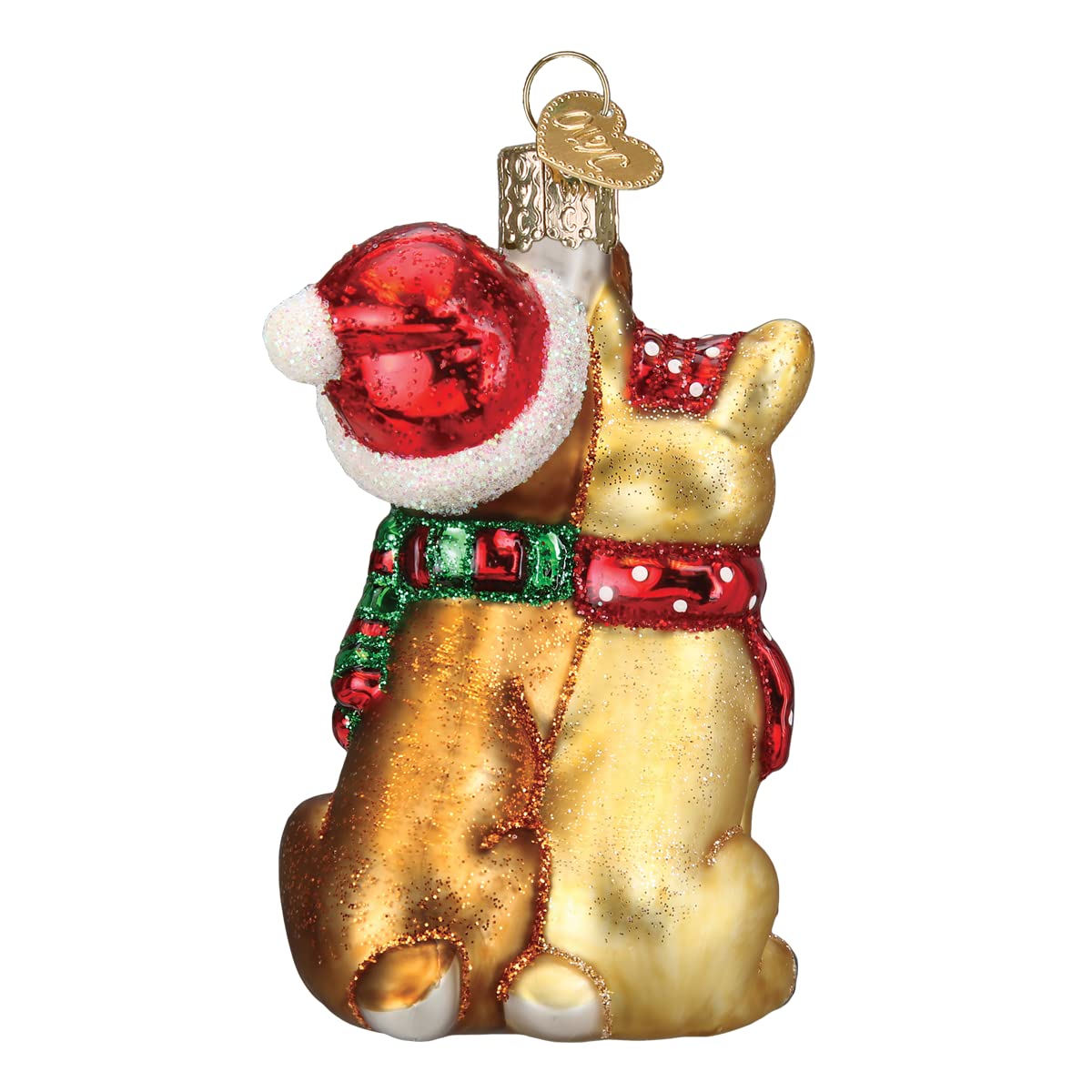 Old World Christmas Rudolph and Clarice Glass Blown Ornament for Christmas Tree, Handcrafted Holiday Decoration, Rudolph Collection