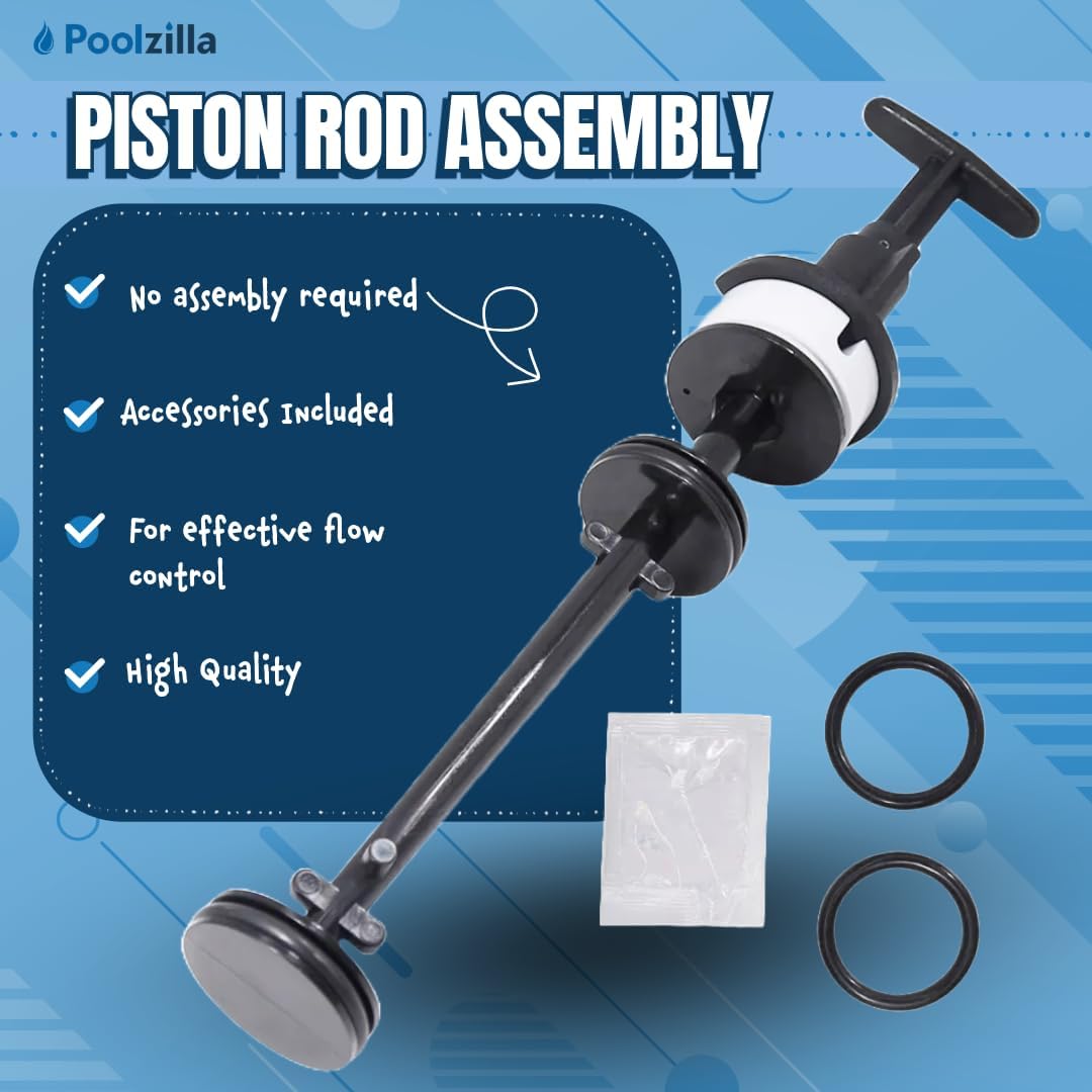 Poolzilla Piston Rod Assembly, Compatible with 273241, and Pentair 2'' Inch Pool and Spa Multiport Valve Push-Pull Slide Backwash Valve for Models 261047 and 261165
