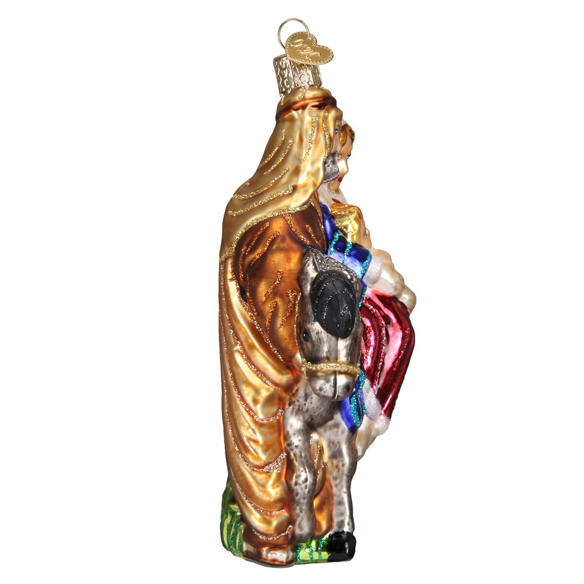 Old World Christmas Spiritual Gifts Flight to Egypt Glass Blown Ornament for Christmas Tree, Handcrafted Holiday Decoration, Religion Collection
