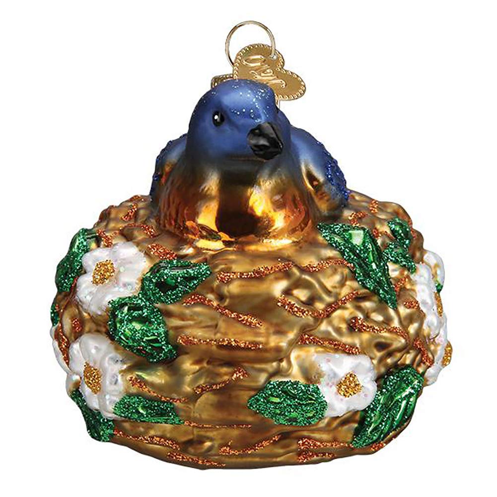 Old World Christmas Ornaments Bird in Nest Glass Blown Ornaments for Christmas Tree