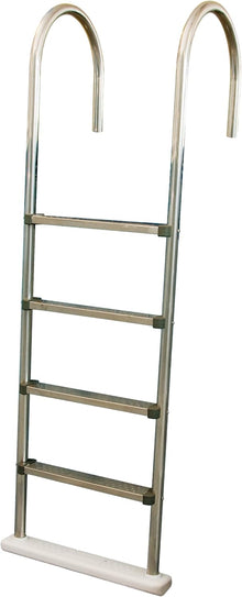 Poolzilla in-Pool Ladder - Deck Mounted All Stainless Steel Entry and Exit System with a Resin Swivel Base Step, Extra-Wide, Supports up to 225 LBS - for 48’’ to 54’’ in. Swimming Pools